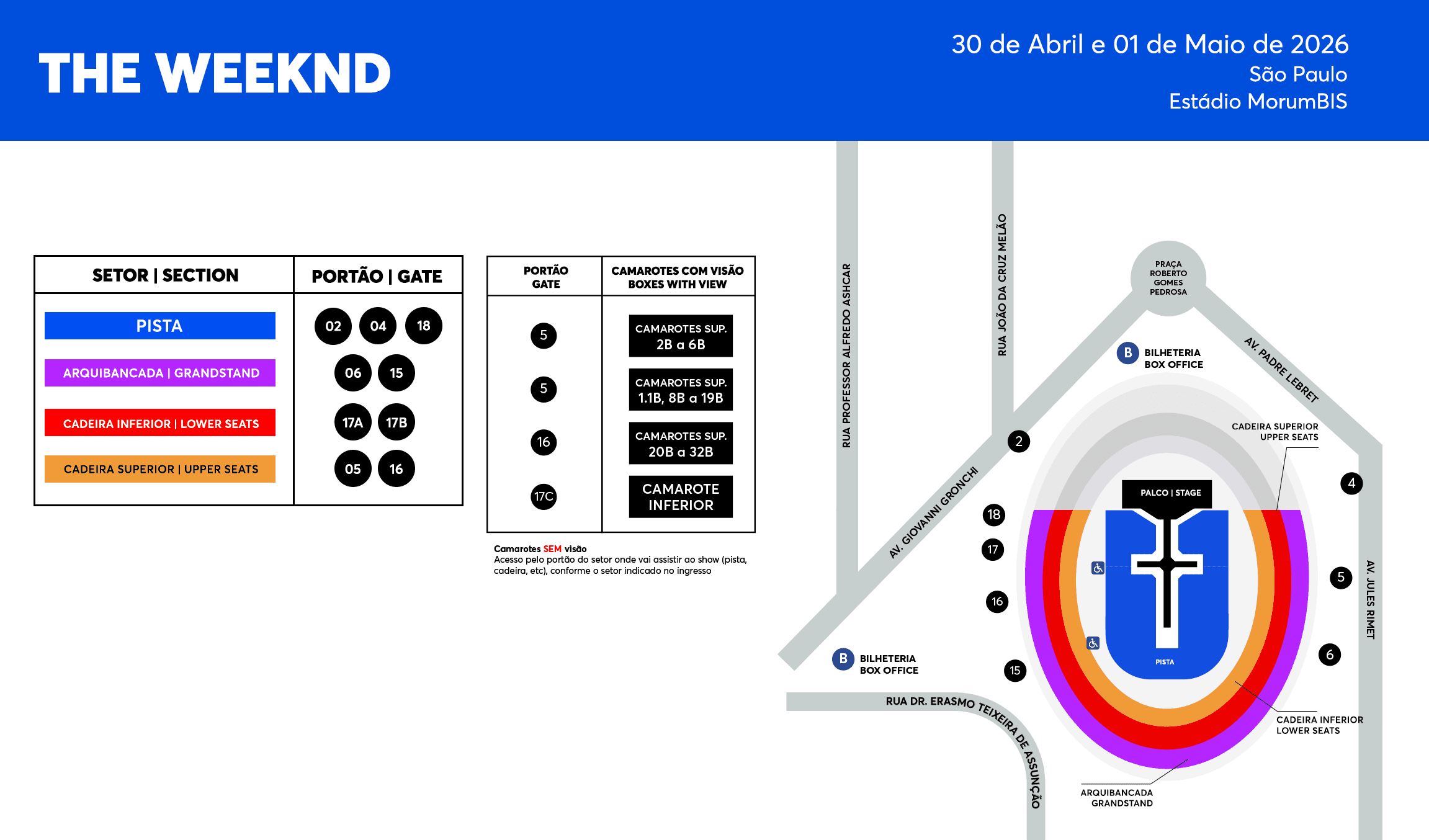Mapa do Estádio do Morumbis